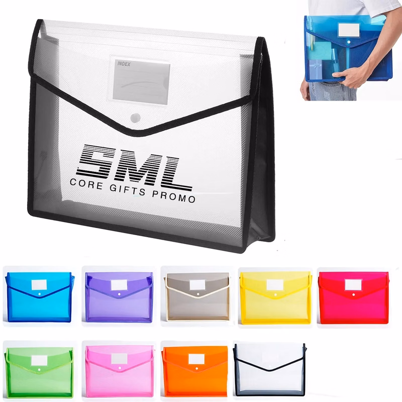 A4 Expandable Envelopes Plastic Document Folder with Button
