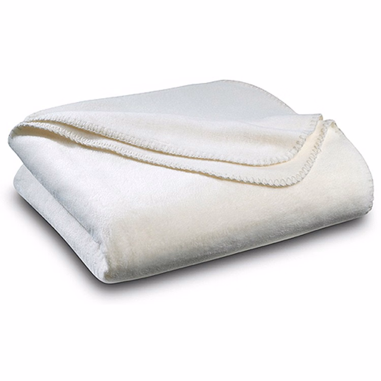 Ivory Polar Fleece Throw Blanket