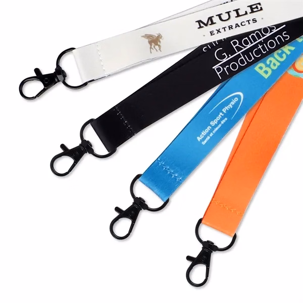 Custom 36" Polyester Lanyards with Black Swivel Clasp — Corporate ID Badge Holder