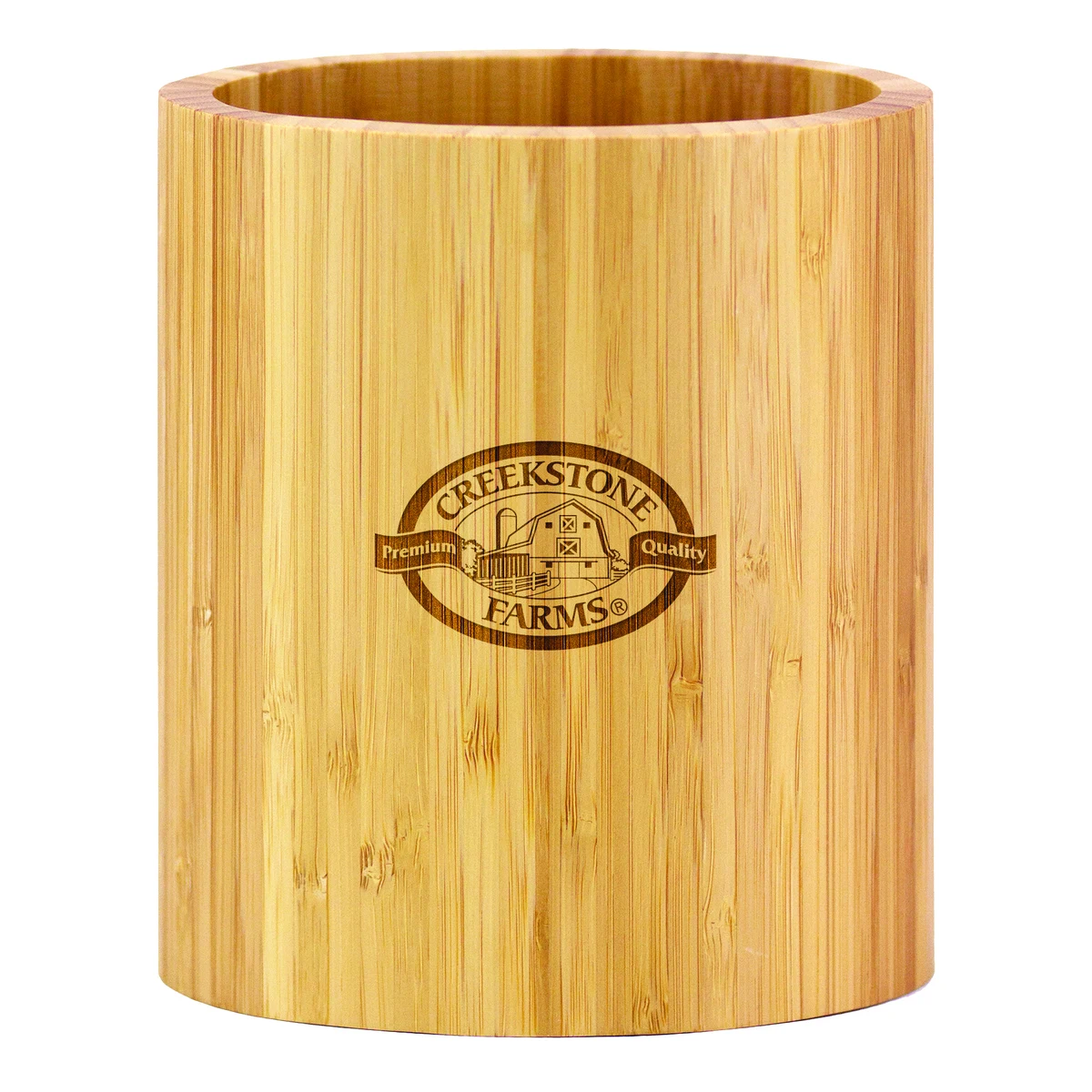 Oval Shaped Bamboo Kitchen Utensil Holder 1