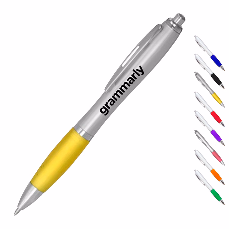 Click Satin Gray Finish Plastic Ballpoint Pen