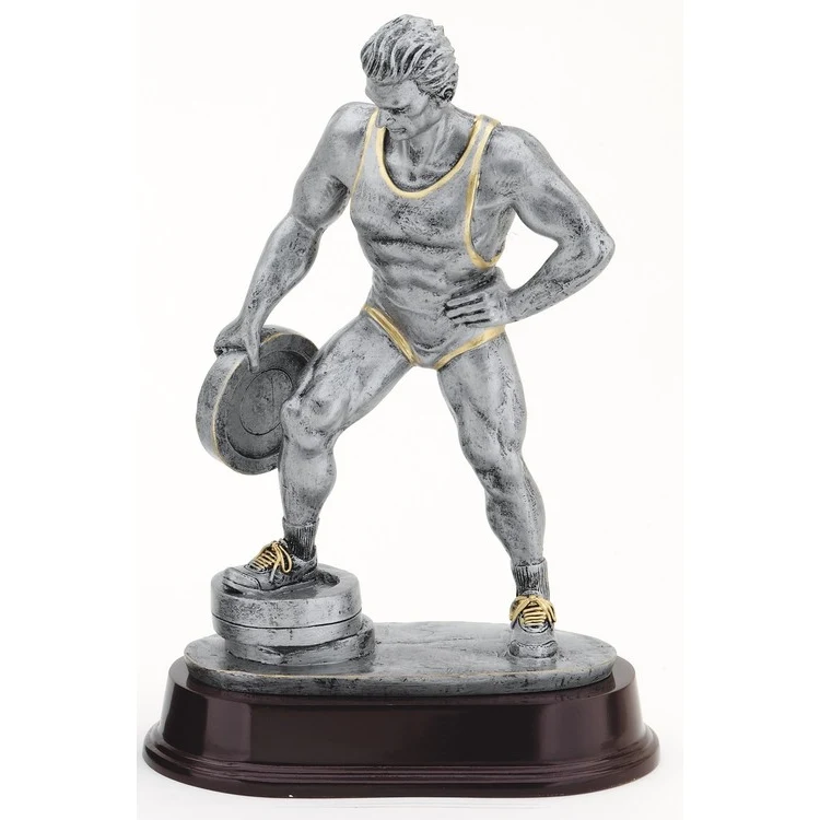 10 1/2" Tall Bar in Hand Male Weightlifting Figure Award 1