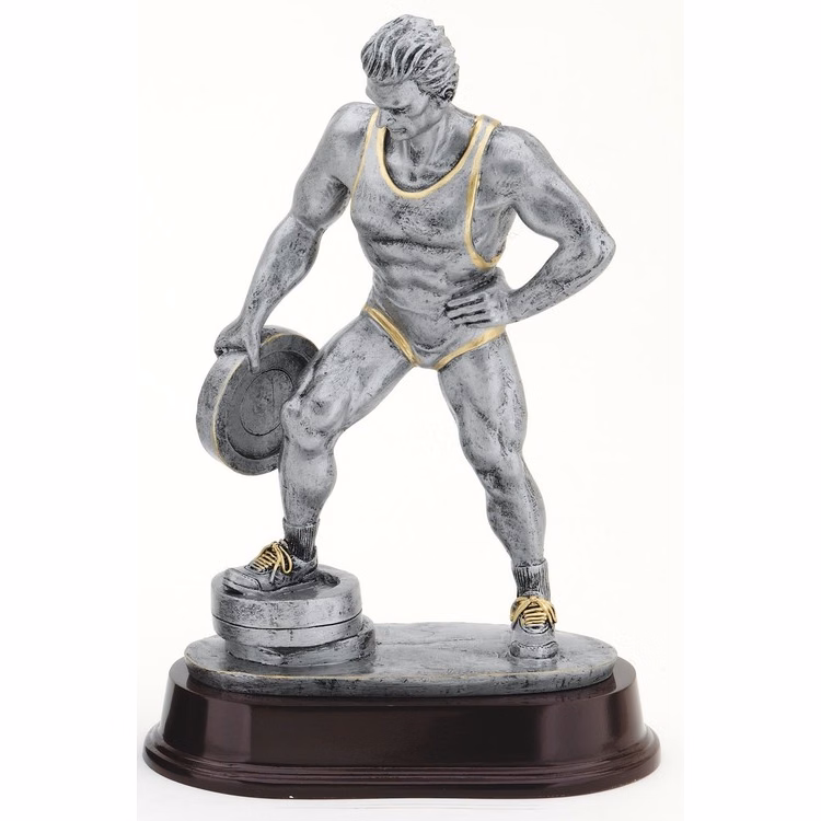 10 1/2" Tall Bar in Hand Male Weightlifting Figure Award