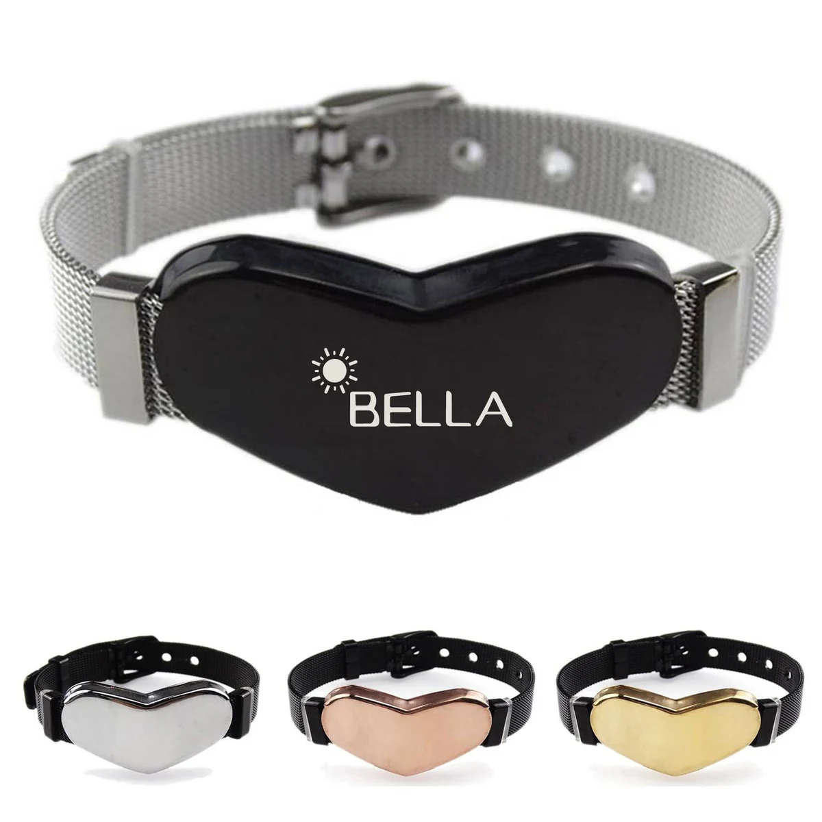 Heart-Shaped Watch Chain Stainless Steel Bracelet 1