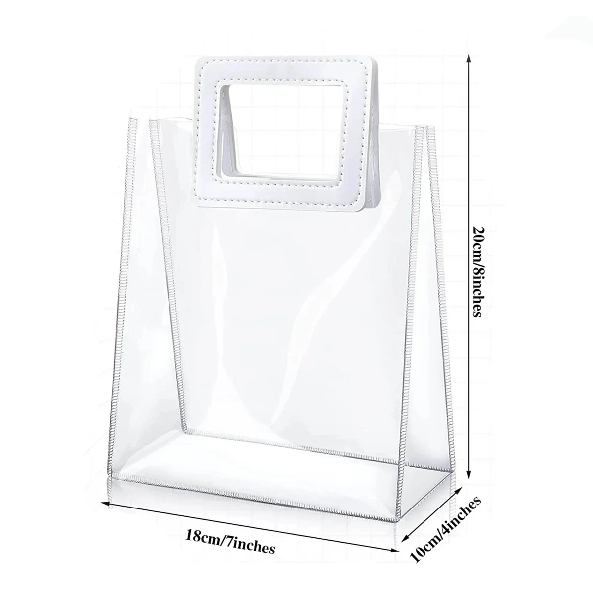 MOQ200 Clear PVC Tote Bag With White Handle 1