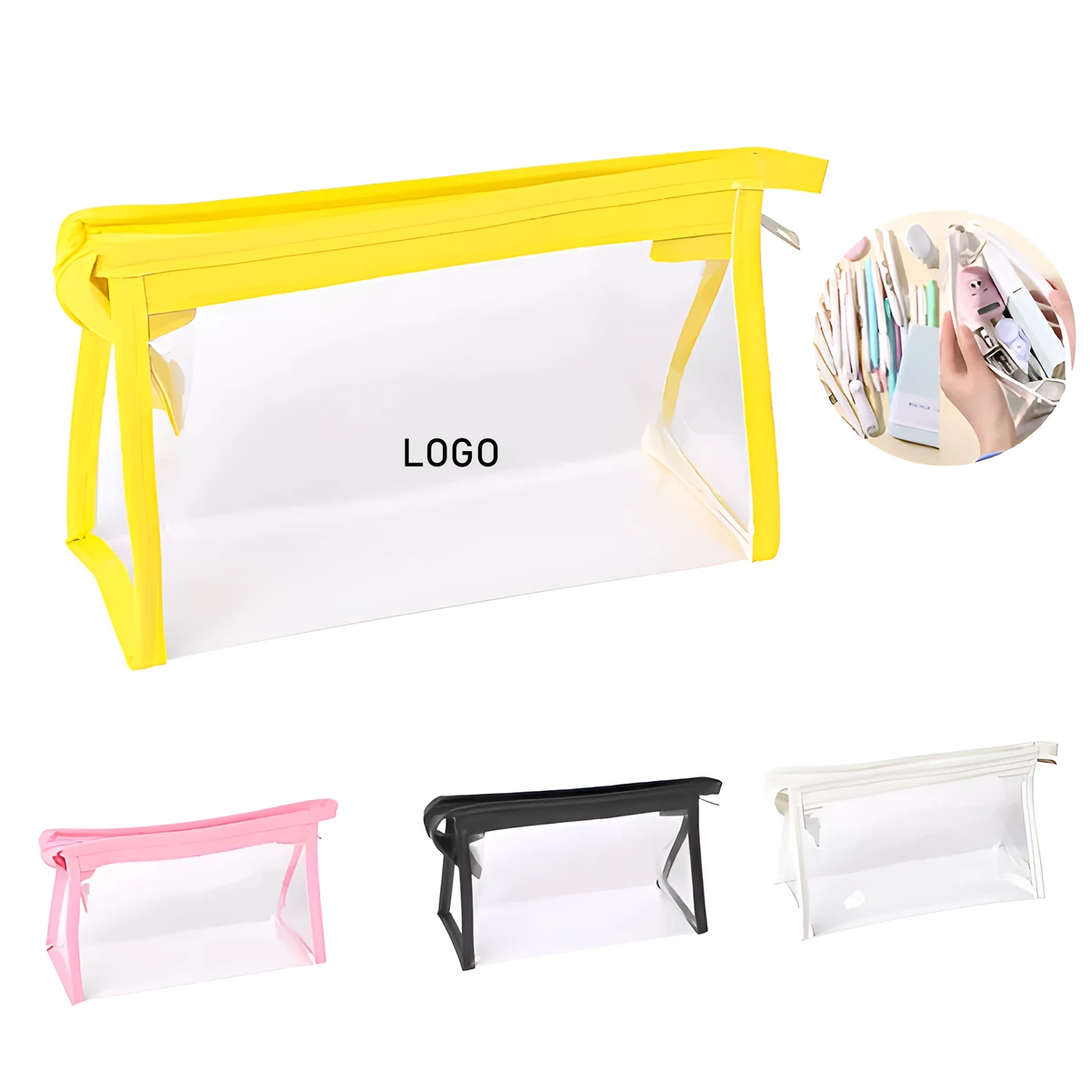 Transparent PVC Pencil Case Stationery Storage Bag 1