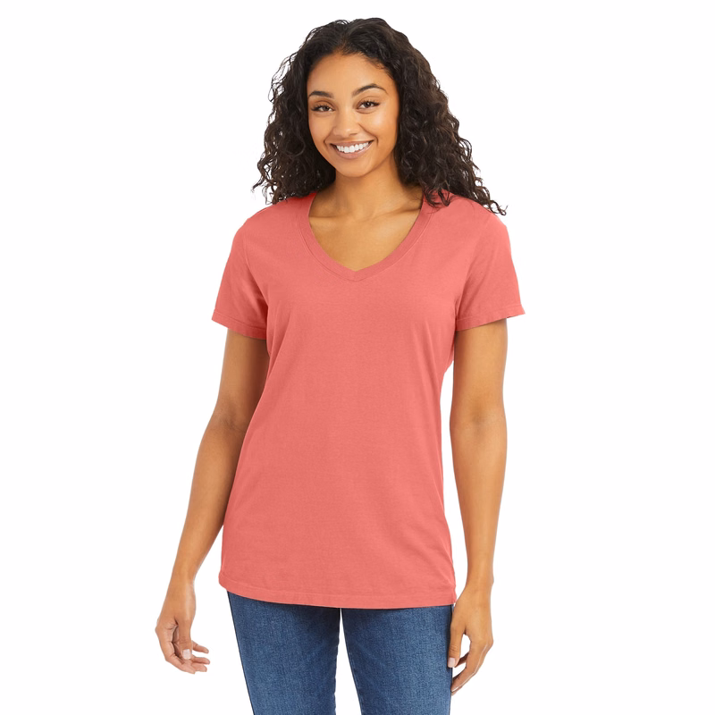ComfortWash Ladies Short Sleeve V-Neck Tee