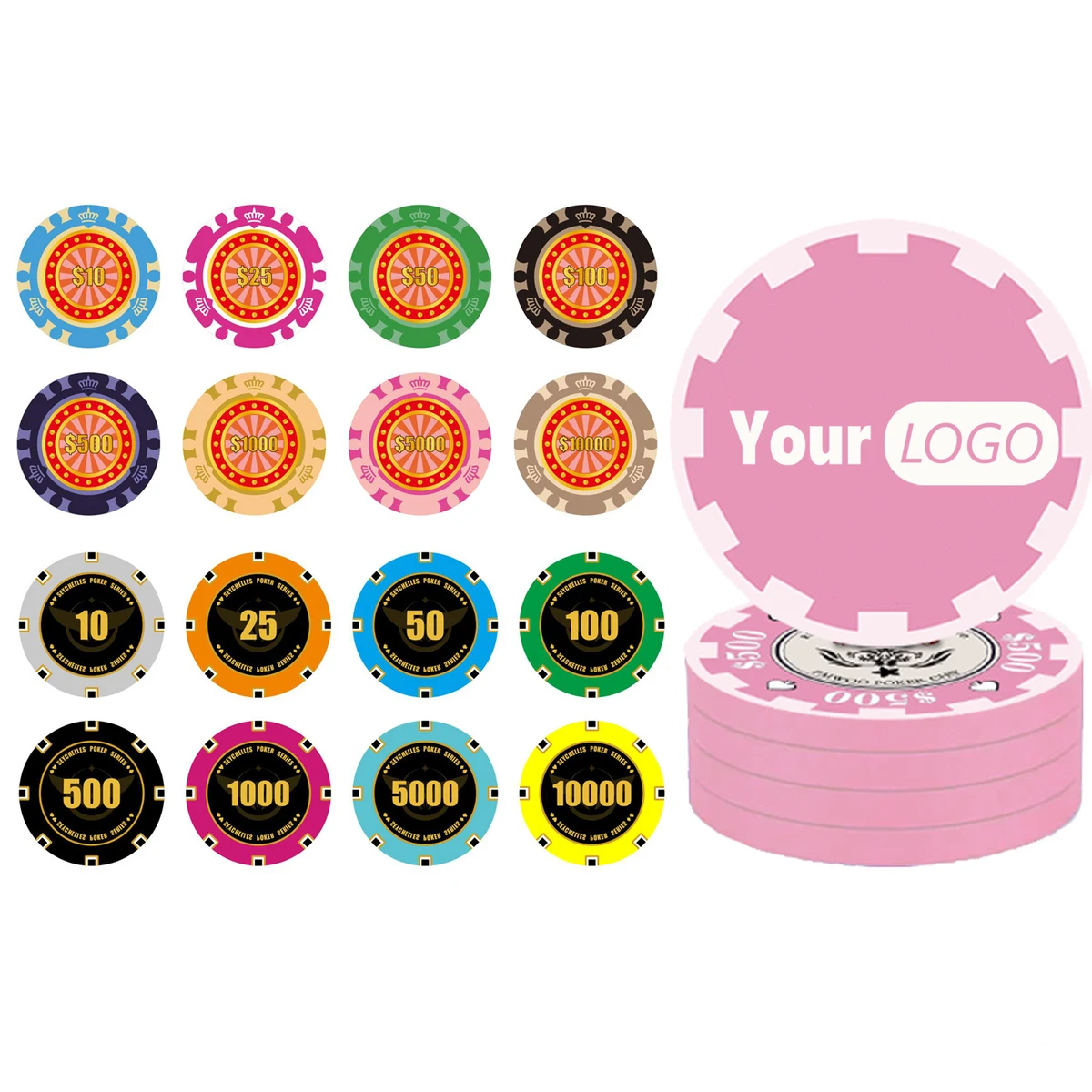 MOQ 50 Full Color Ceramic Poker Chips 1