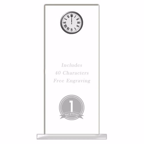 Acrylic: Vertical Clock 4x12x.4" Clear, 5x2 clear