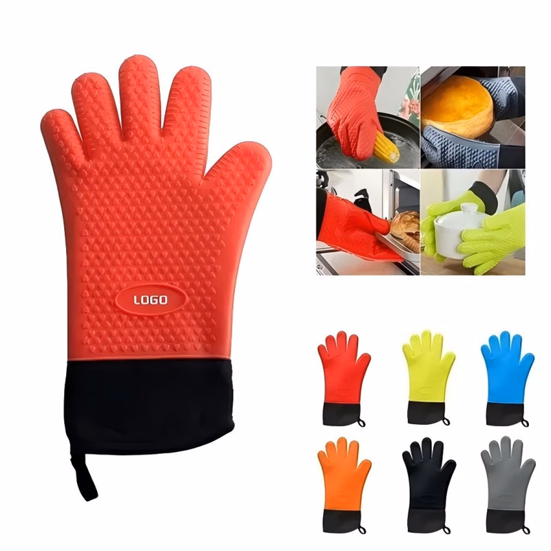 BBQ Oven Mitts Heat Resistant Silicone Grilling Gloves