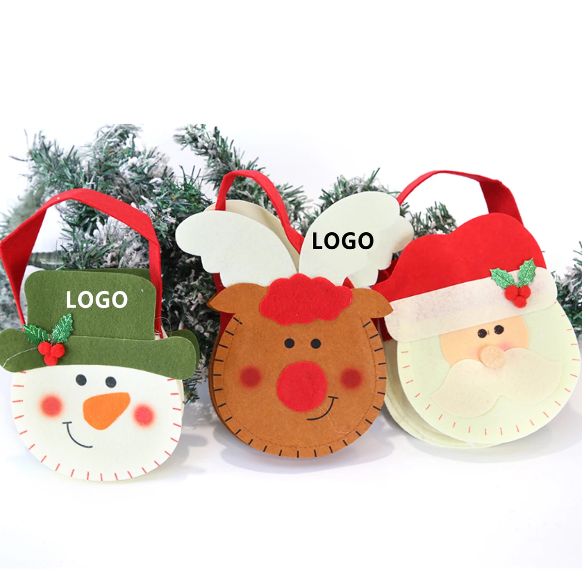 Christmas Felt Gift Tote Bag, custom tote bag with logo imprint 1