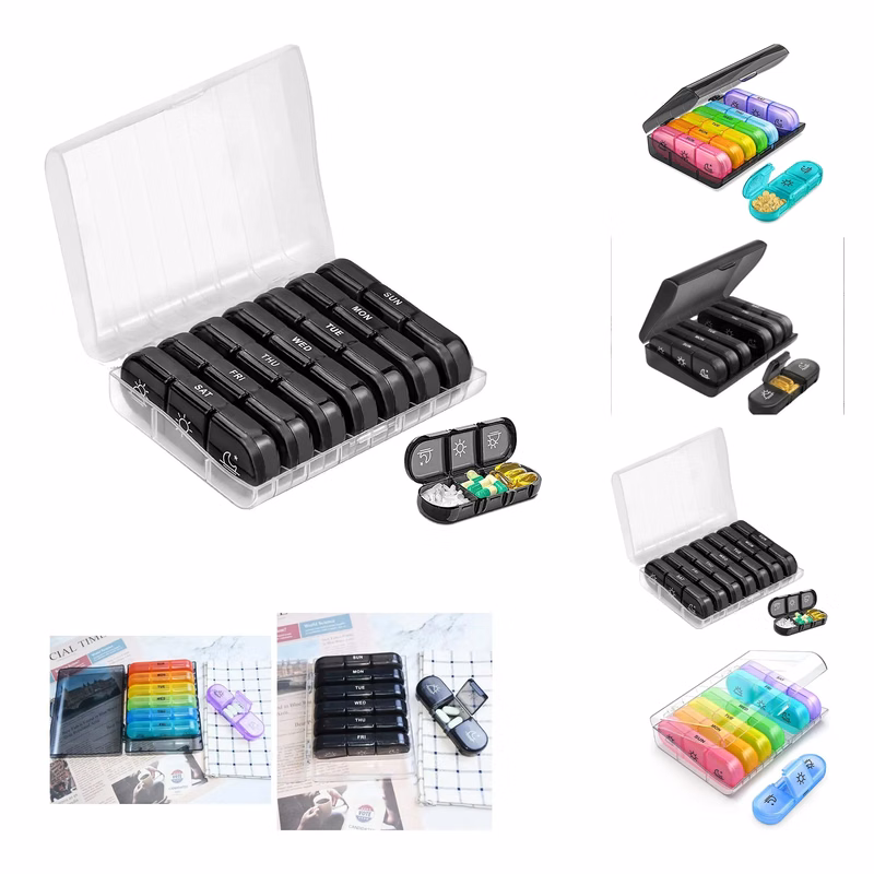21-Compartment Pill Box For Seven Days Of The Week