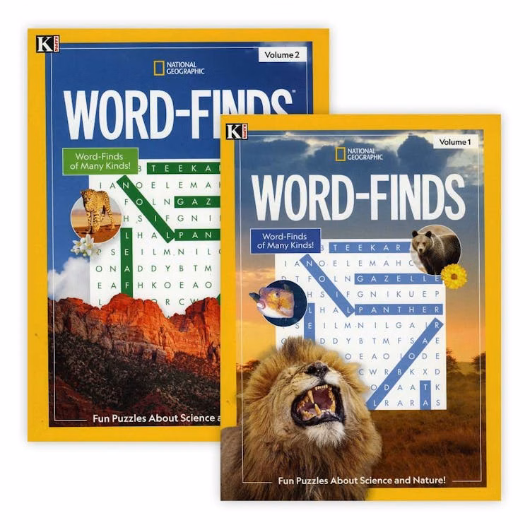 National Geographic Word Finds Puzzle Books - Two Titles