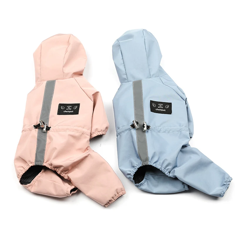 Traceable waterproof dog reflective raincoat 1