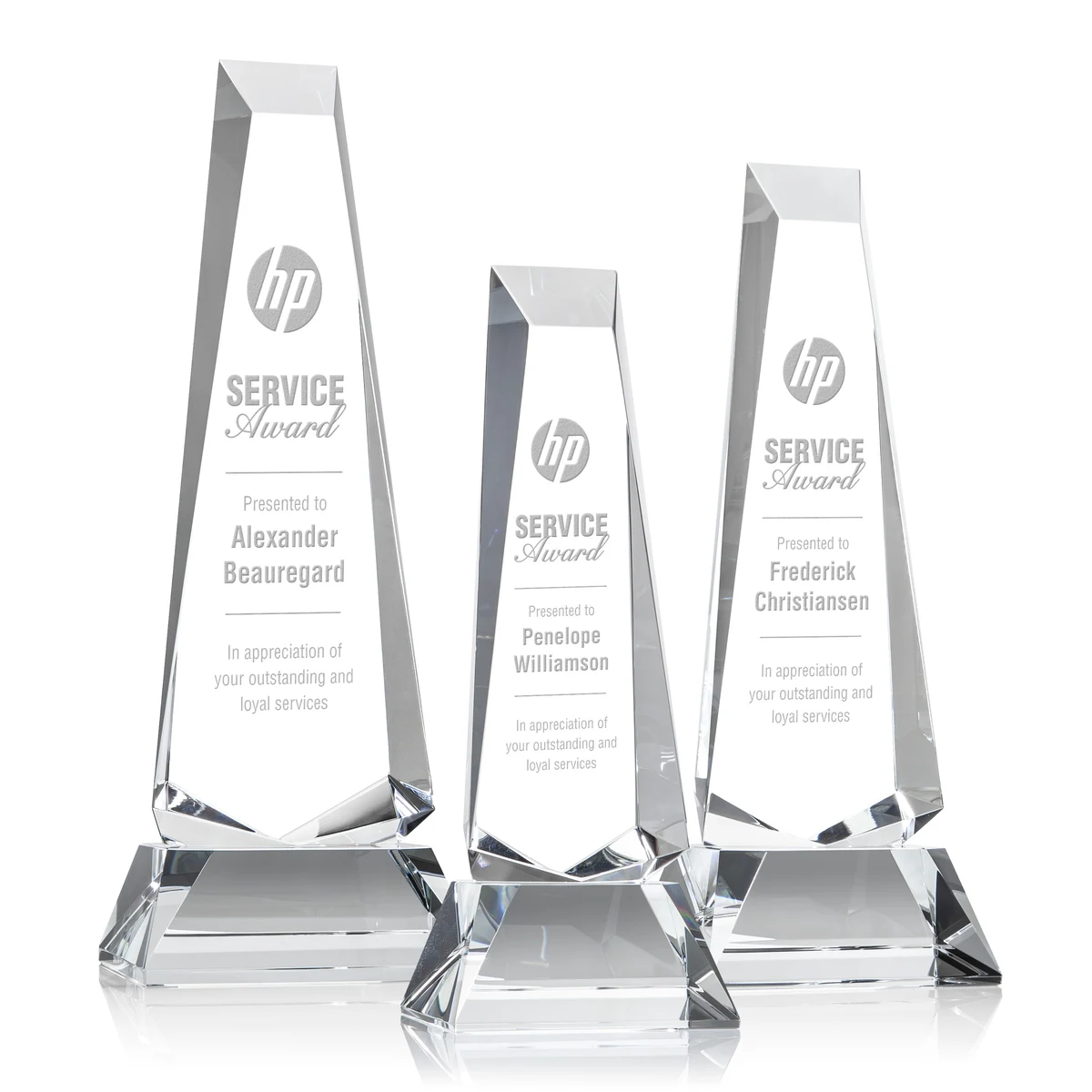 Rustern Obelisk Award on Base - Clear 1