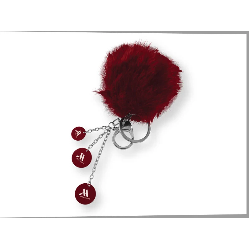 Plush Color Puff Key Chain 1
