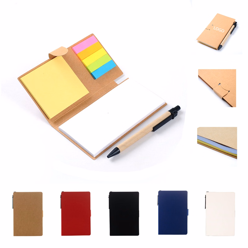 4" x 6" Recycle Sticky Jotter Notepad w/ Pen