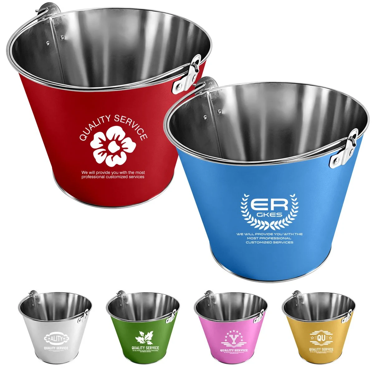 5L Galvanized Metal Ice Bucket 1