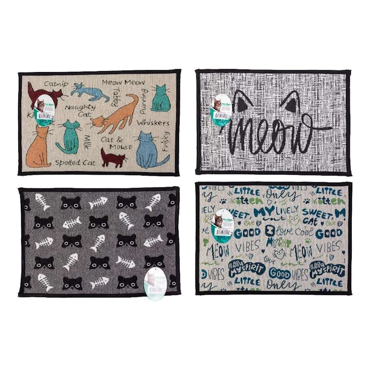 Pet Mats - Assorted Cat Designs Non-Slip 1