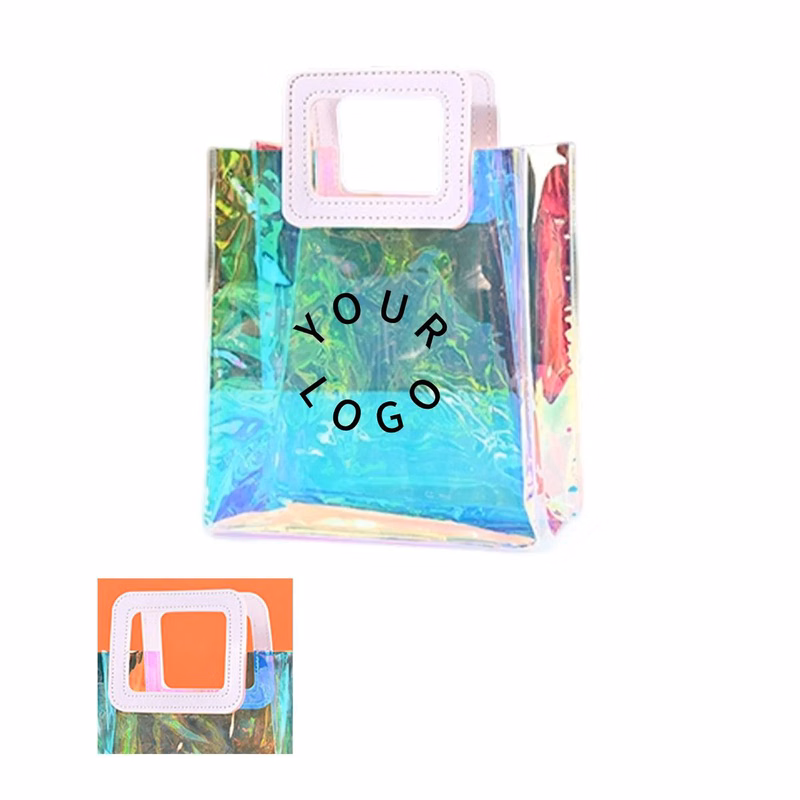 Durable PVC Tote Bag with Colorful Reflective Effect