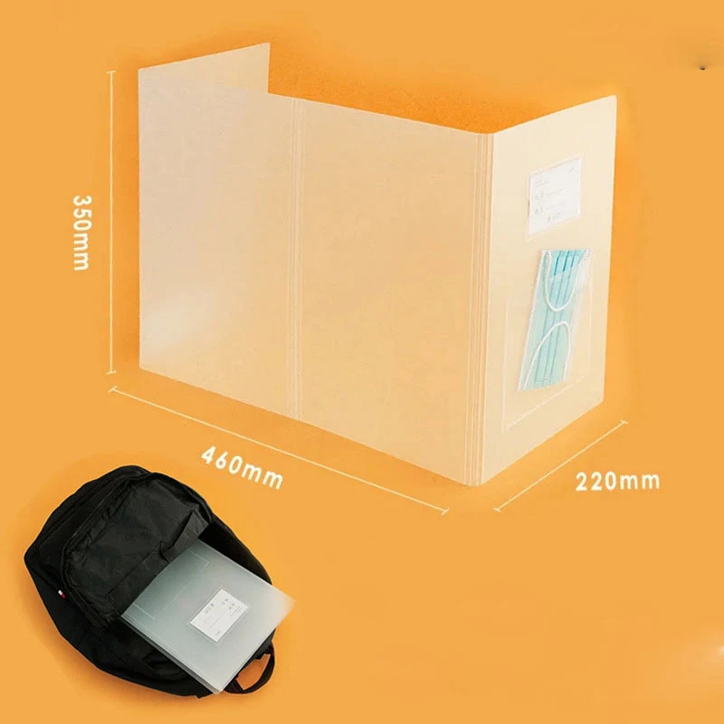 Foldable Protective Shield Separator Barrier w/ Mask pocket 1
