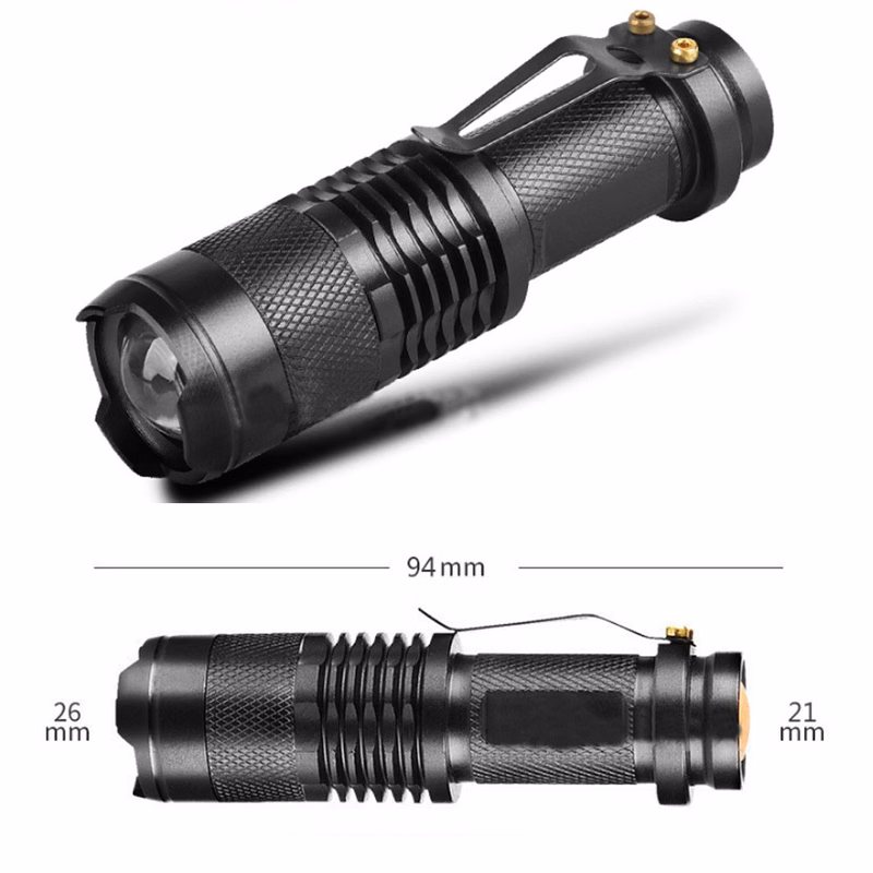 Led Aluminum Pen Flashlight With Pocket Clip