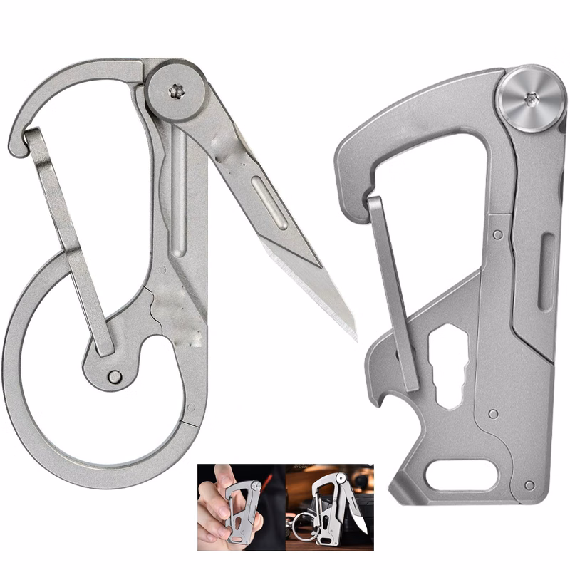 Titanium Carabiner Small Keychain Knife