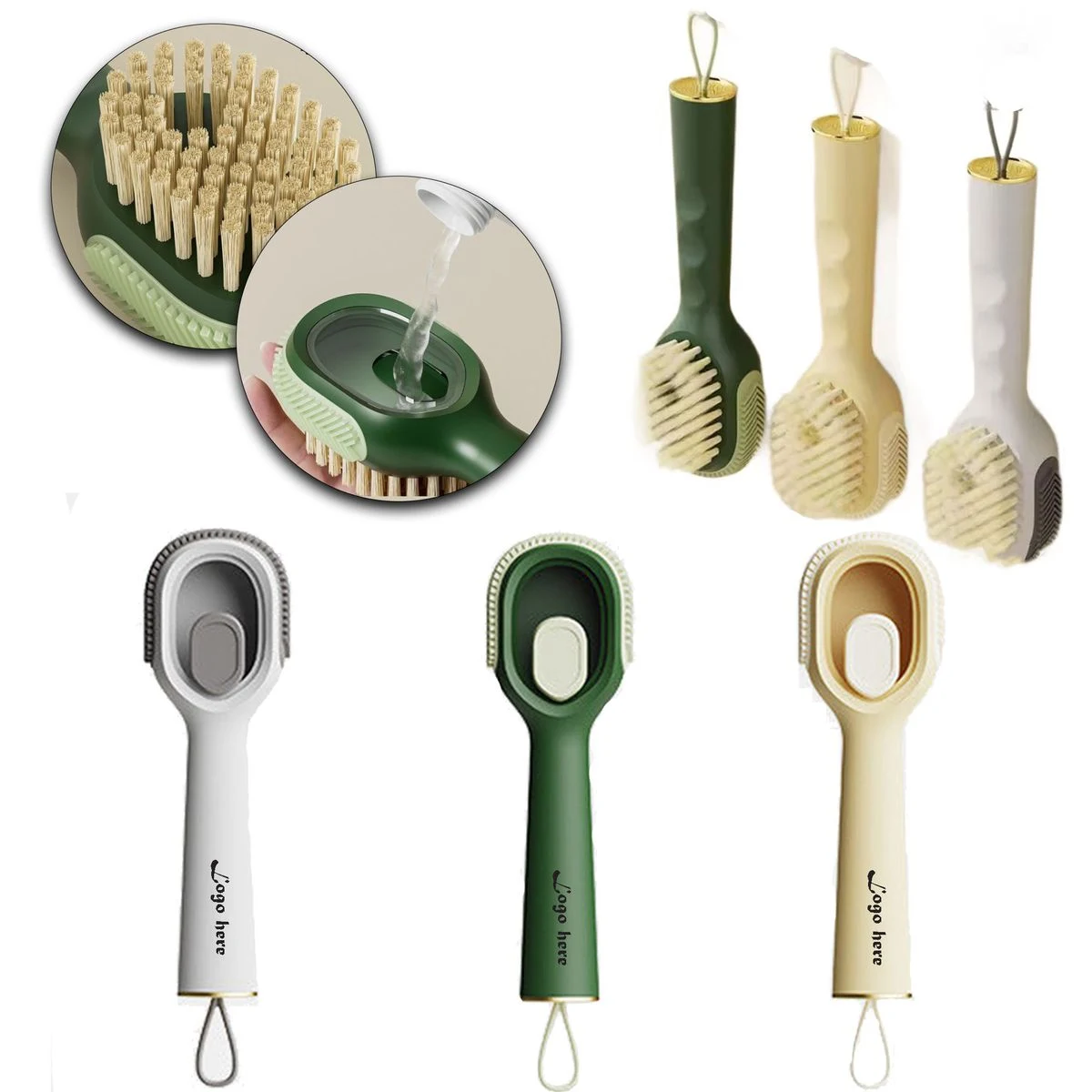Soft Bristle Press Squeeze Liquid Shoe Brush 1