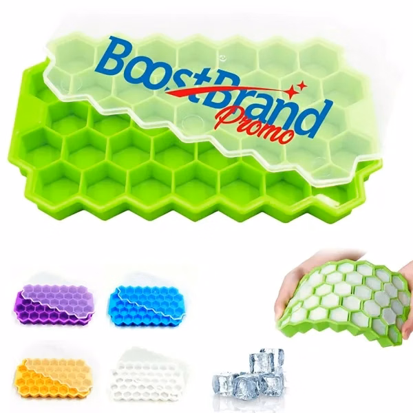 Custom Hexagonal Silicone Ice Tray with Secure Lid — Home Entertaining & Barware Gift