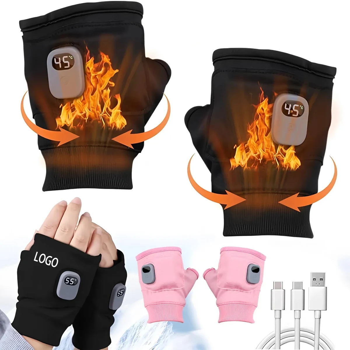 Rechargeable Heated Gloves with Digital Display 1