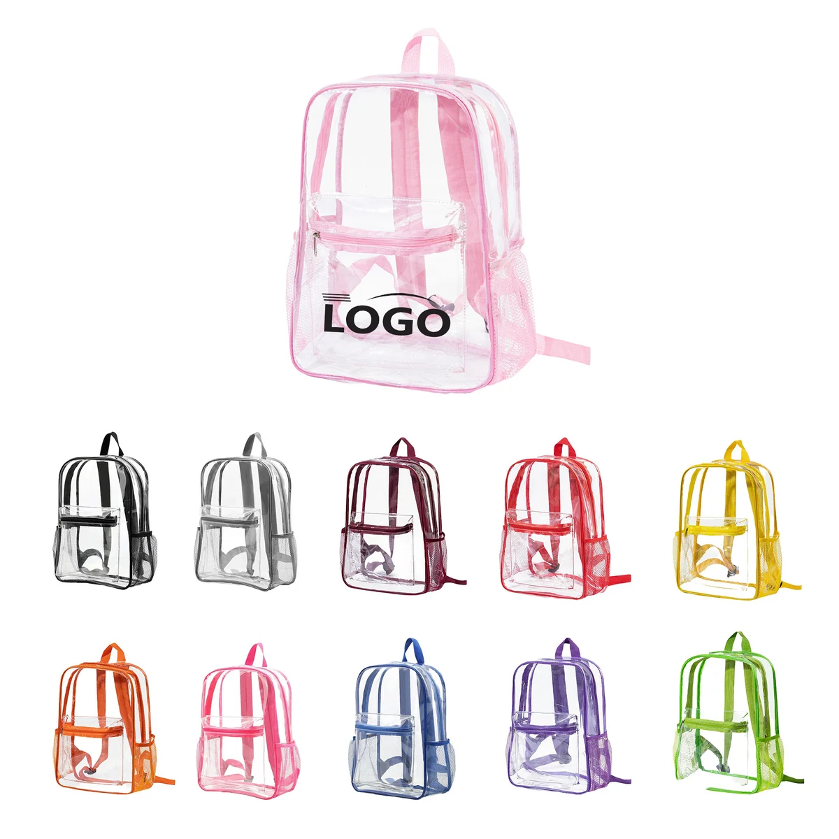Custom Clear PVC Waterproof Travel Backpack 1