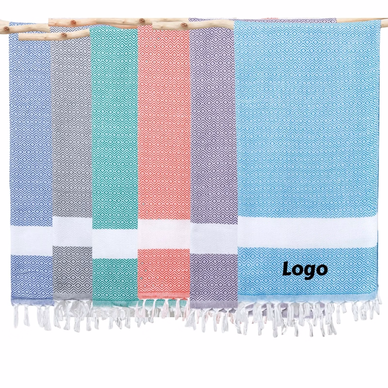 Diamond Pattern Turkish Beach Towel Large