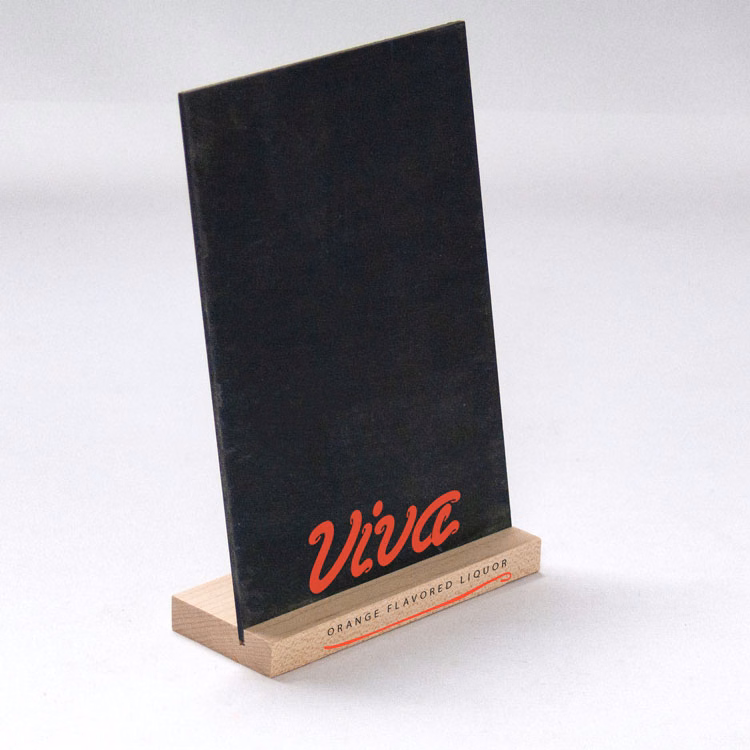 Slant-Back Tabletop Chalkboard with Wood Base - 5w x 7h
