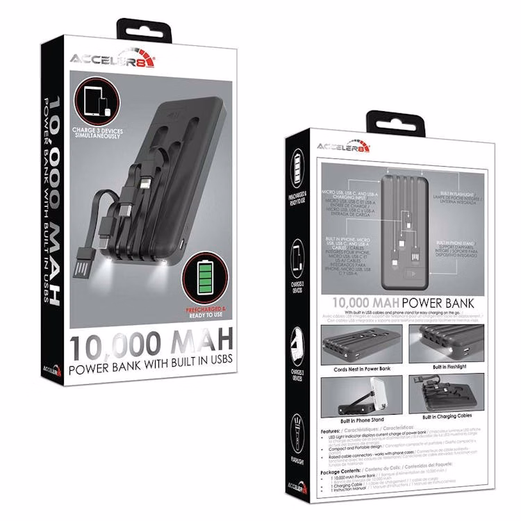 10000mAh Power Bank - 4 in 1