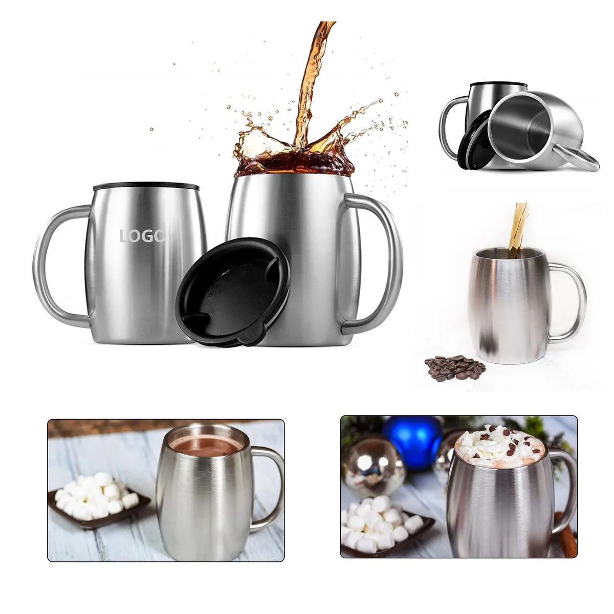 14oz Stainless Steel Insulated Coffee Mug 1