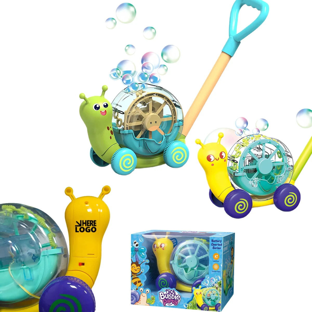 Automatic Bubble Snail Stroller Toy For Kids Outdoor Play 1
