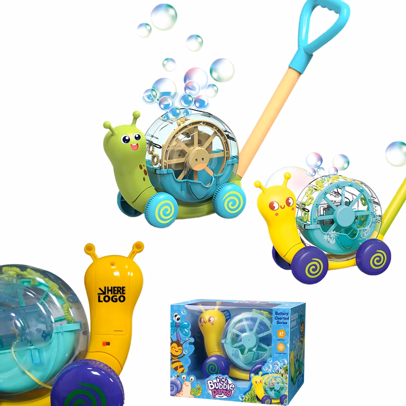 Automatic Bubble Snail Stroller Toy For Kids Outdoor Play