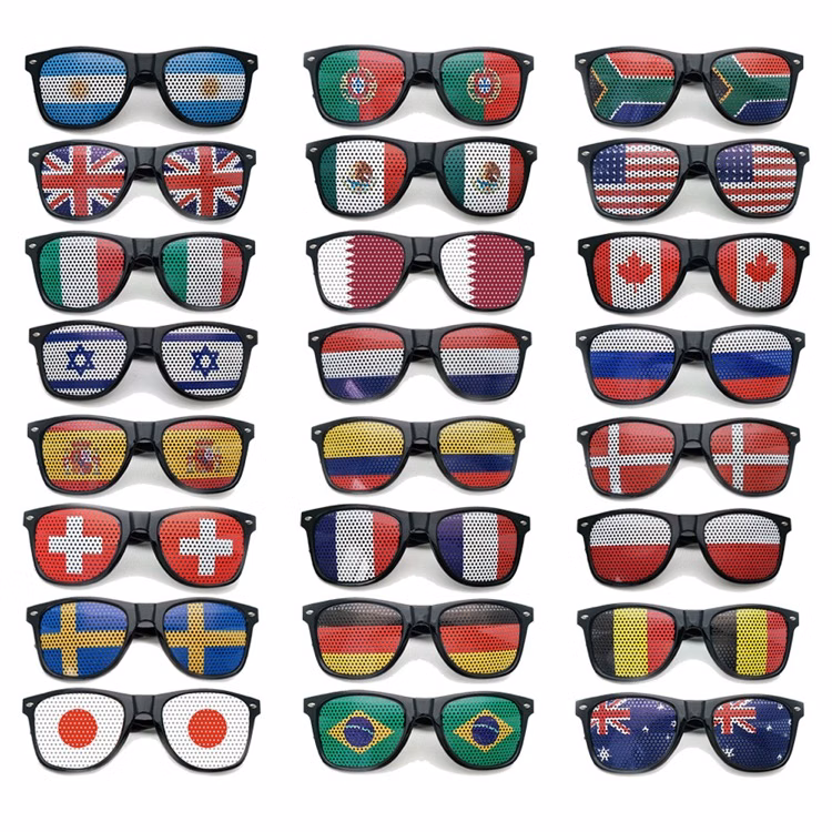 World cup sunglass with flag priting