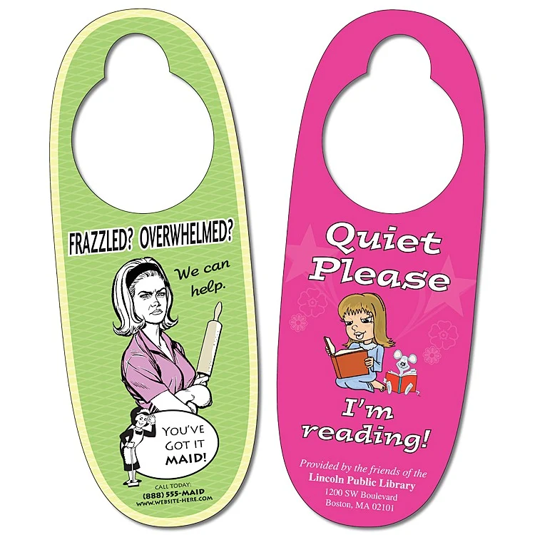UV-Coated Door Hanger - 3x8 Oval Shape - 10 pt. 1