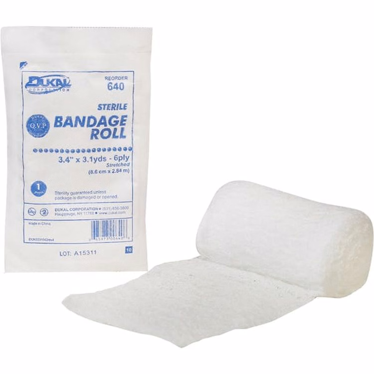 Fluff Sterile Bandage Roll - 3.4" x 3.1 yards 6-Ply