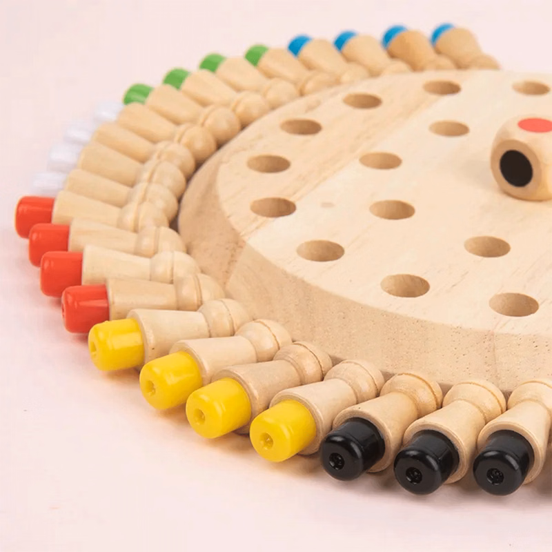 Wooden Memory Match Stick Chess Game Board Puzzles