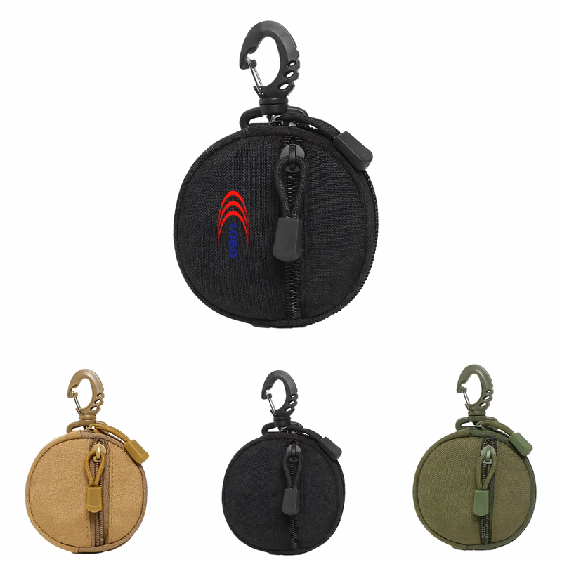 Round Outdoor Portable Key Coin Earphone Holder