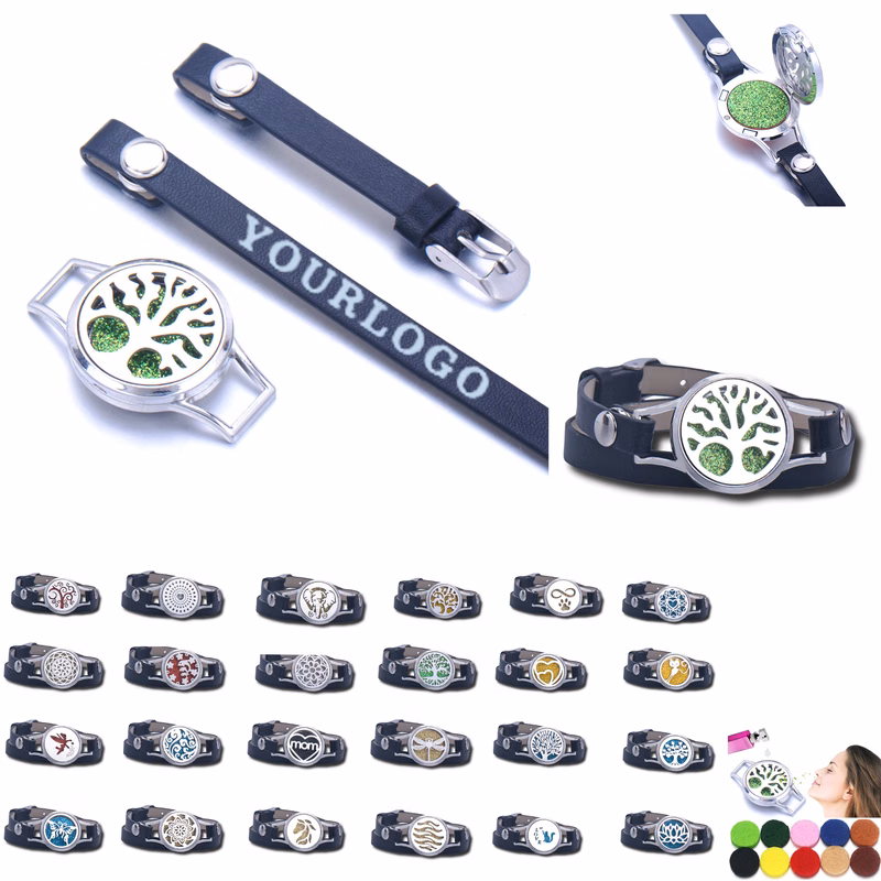Stainless Steel Floral Aromatherapy Bracelet