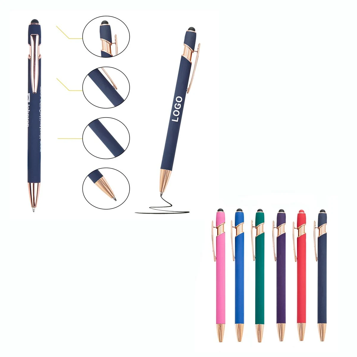 Rose Gold Business Advertising Ballpoint Pen, custom pen with logo imprint 1