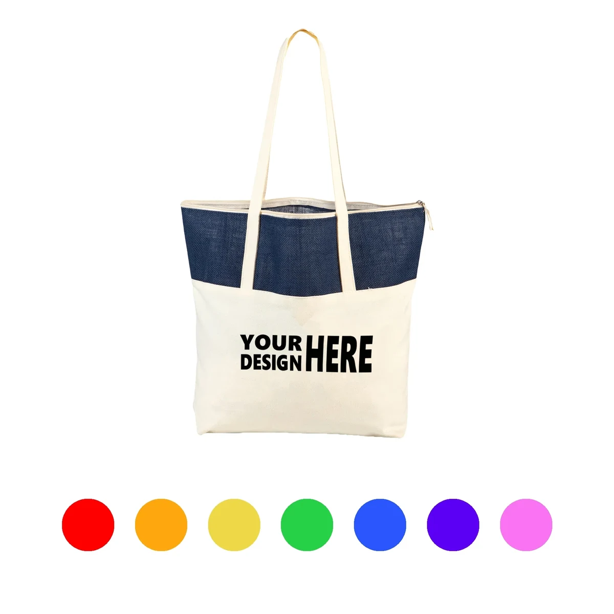 Blue Top Canvas and Non-Woven Tote 1