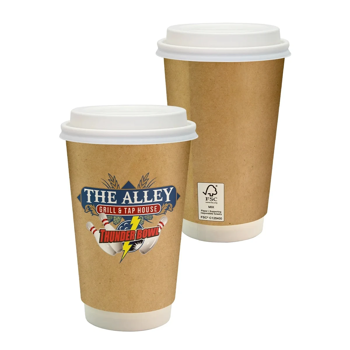 16 oz. Full Color Dusky Paper Cup with Lid 1