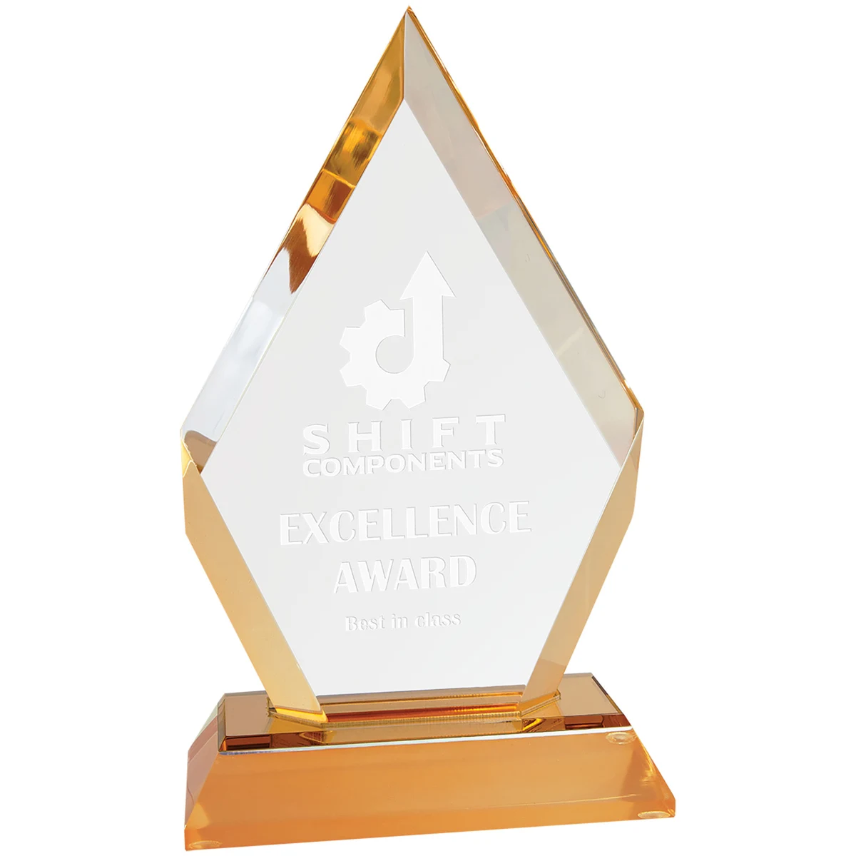7" Gold Frosted Base Diamond Award 1
