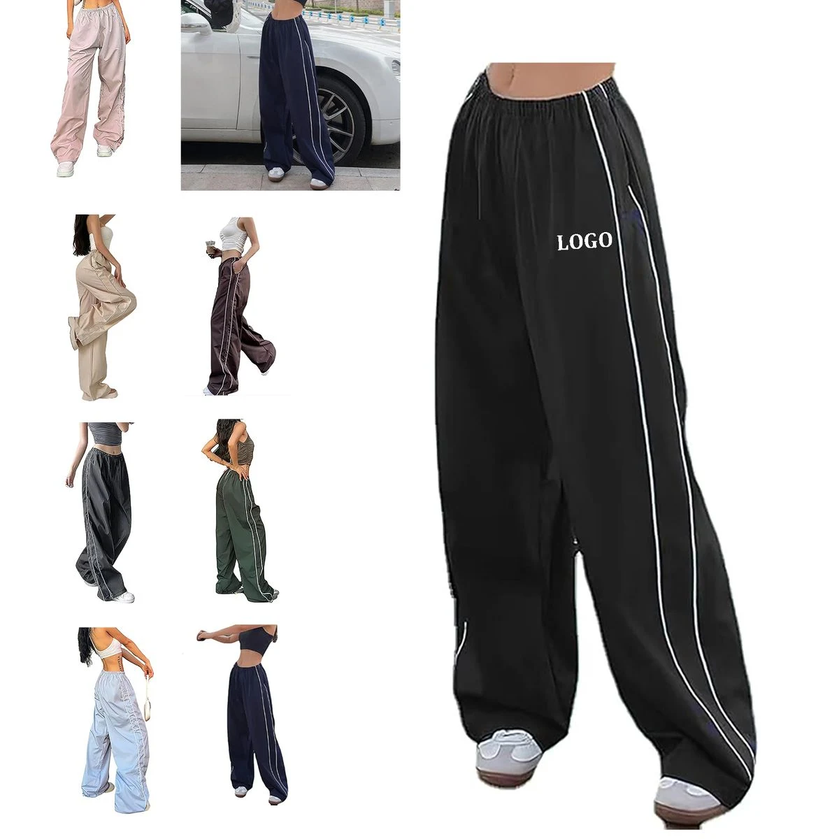 Women's Baggy Y2K Parachute Track Pants 1