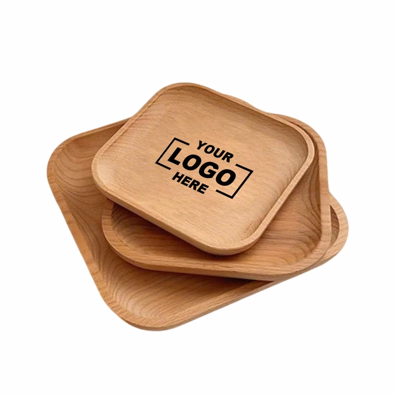 5.9" Wooden Square Plate