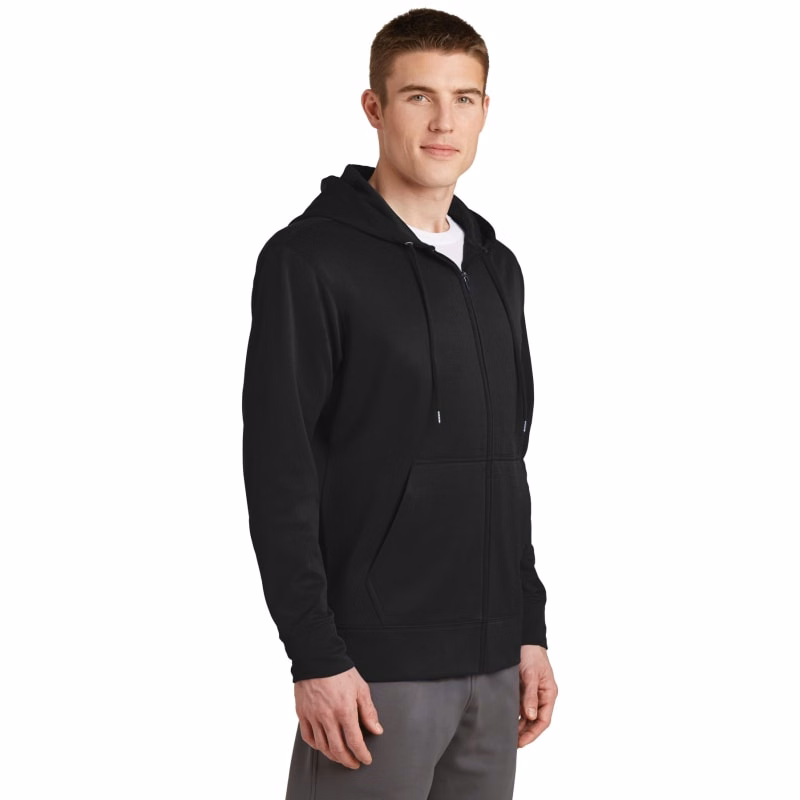 Sport-Tek Sport-Wick Fleece Full-Zip Hooded Jacket.
